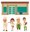 Set icon character cook. Waiter, chef, waitress, Royalty Free Stock Photo