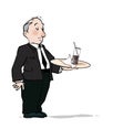 Waiter bringing drink