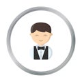 Waiter cartoon icon. Illustration for web and mobile design. Royalty Free Stock Photo