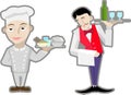 Waiter and chef Royalty Free Stock Photo