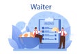 Waiter concept. Restaurant staff in the uniform, catering service