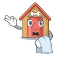 Waiter dog house isolated on mascot cartoon Royalty Free Stock Photo