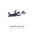 waiter falling icon on white background. Simple element illustration from Sports concept