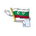 Waiter flag bulgaria in the cartoon shape