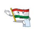 Waiter flag hungary isolated with the cartoon