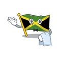 Waiter flag jamaica character shaped on mascot