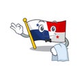 Waiter flag panama isolated with the cartoon