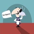 Waiter flat illustration