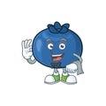 Waiter fresh blueberry character design with mascot