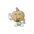 Waiter fresh marolo fruit character mascot in cartoon