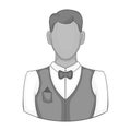 Waiter icon, black monochrome style