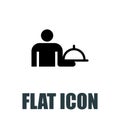 Waiter icon. Flat illustration isolated vector sign Royalty Free Stock Photo