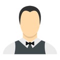 Waiter icon, flat style Royalty Free Stock Photo