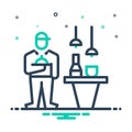 Mix icon for Waiter, menial and barman Royalty Free Stock Photo