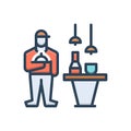 Color illustration icon for Waiter, menial and staff Royalty Free Stock Photo