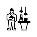 Black solid icon for Waiter, menial and service Royalty Free Stock Photo