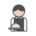 Waiter icon with uniform