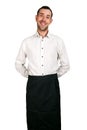 Waiter man isoleted over white background. Royalty Free Stock Photo