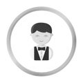 Waiter monochrome icon. Illustration for web and mobile design. Royalty Free Stock Photo