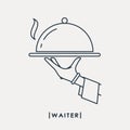 Waiter outline icon. Vector illustration Royalty Free Stock Photo