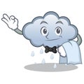 Waiter rain cloud character cartoon