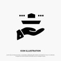 Waiter, Restaurant, Serve, Lunch, Dinner solid Glyph Icon vector Royalty Free Stock Photo