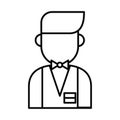 Waiter restaurant server character icon