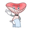 Waiter russule mushroom mascot cartoon