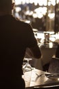 Waiter Serving Banquet Tables at Receptions Royalty Free Stock Photo