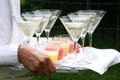 Waiter serving champagne