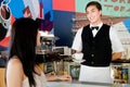 Waiter Serving Coffee Royalty Free Stock Photo