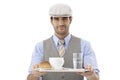 Waiter serving coffee Royalty Free Stock Photo