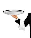 Waiter Serving Empty Platter