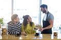 Waiter serving a plate of sandwich to customer Royalty Free Stock Photo