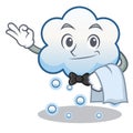 Waiter snow cloud character cartoon