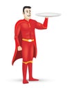 Waiter - superhero Royalty Free Stock Photo