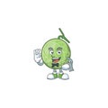 Waiter sweet melon fruit character mascot shape Royalty Free Stock Photo