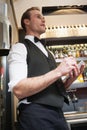 Waiter taking order in his notepad Royalty Free Stock Photo