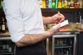 Waiter taking order in his notepad Royalty Free Stock Photo