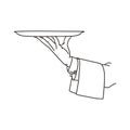 Waiter tray. Handmade drawing on white background Royalty Free Stock Photo