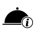 Waiter tray icon, dish menu restaurant web symbol, lunch design vector illustration
