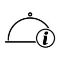 Waiter tray icon, dish menu restaurant web symbol, lunch design vector illustration