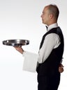 Waiter with tray profile