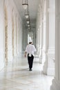 Waiter in uniform in the Raffles Hotel