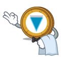 Waiter Verge coin mascot cartoon