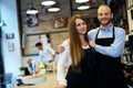 Waiter and waitress in apron