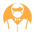 Waiter Wearing mask Vector Icon which can easily modify or edit