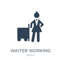 waiter working icon in trendy design style. waiter working icon isolated on white background. waiter working vector icon simple