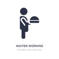 waiter working icon on white background. Simple element illustration from People concept