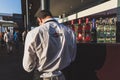 Waiter working on Martini terrace at Expo 2015 in Milan, Italy